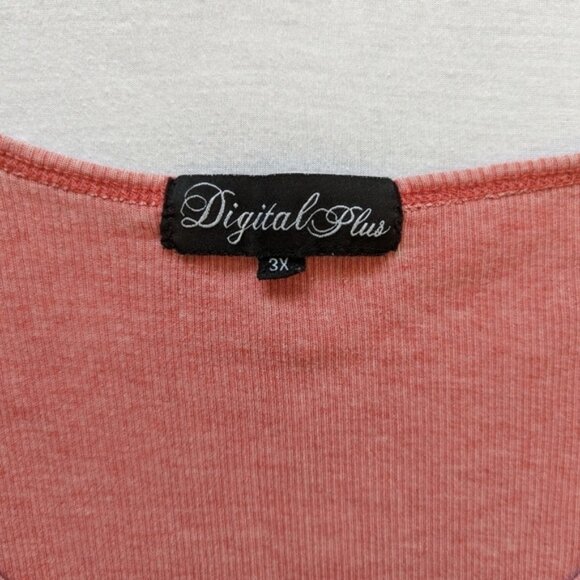 Digital Plus Womens Brick Red Thin Thermal Material Ribbed Tank Top - Picture 2 of 4